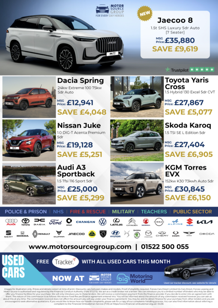 A series of car pictures and offer details from the Motor Source Group