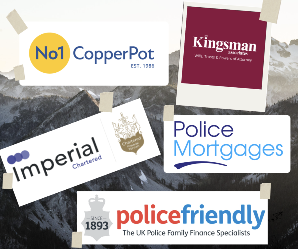 A collage of logos includes" Kingsman, No.1 Copperpot, Police Mortgages, Police Friendly and Imperial Chartered